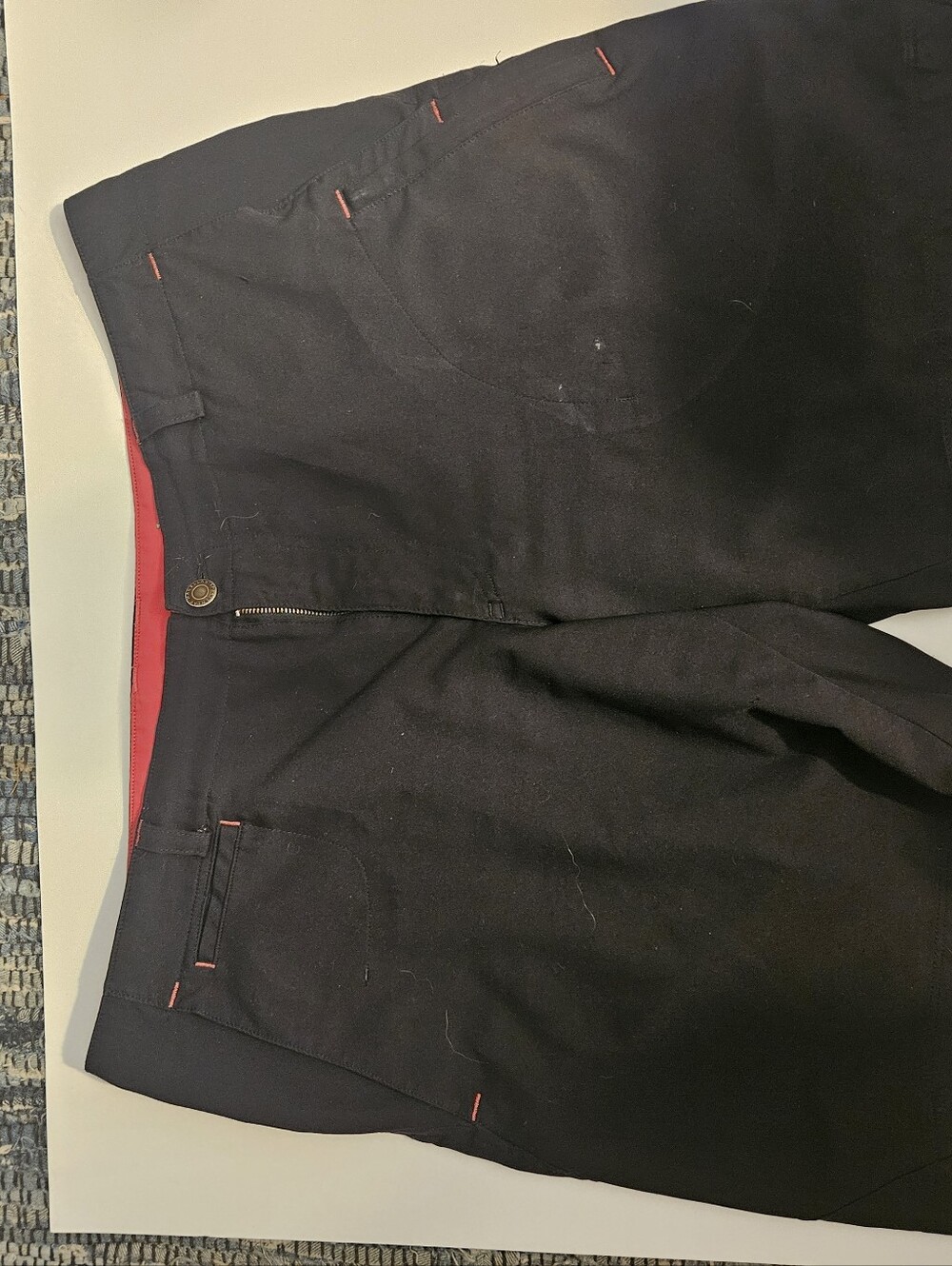 Men's Black Shorts with Red Trim - Classic Casual Style